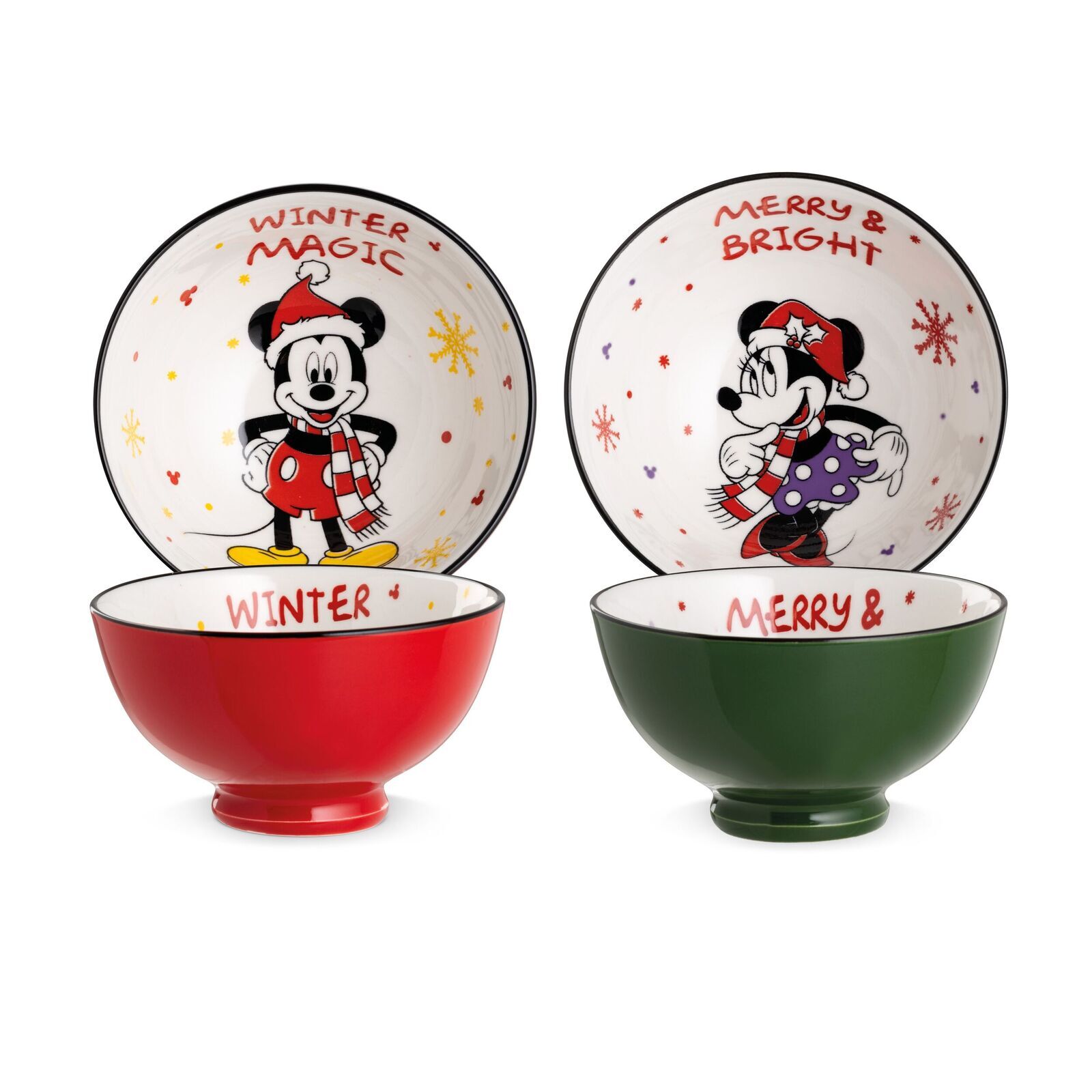 Schalen Mickey & Minney Mouse - Winter Magic 2er Set Schale, Suppenschüssel, Porzellan, Töpferei, Teller