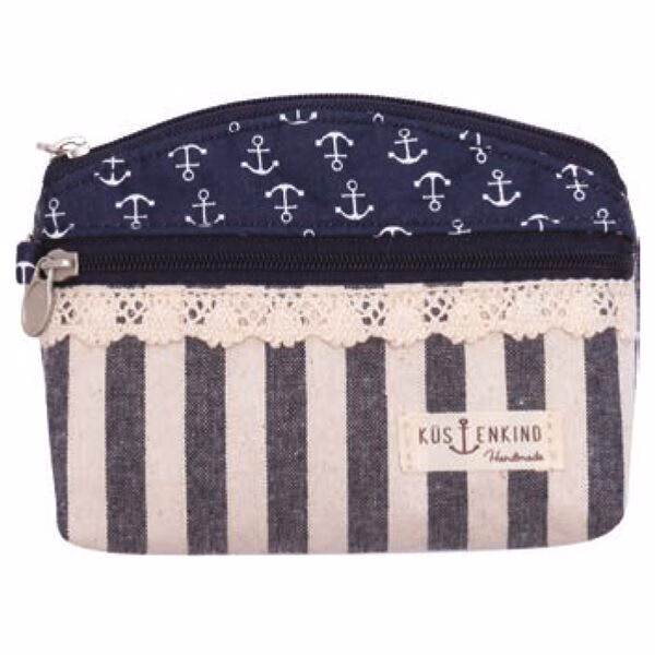 Patchwork Mini-Kosmetiktasche 051 navy white