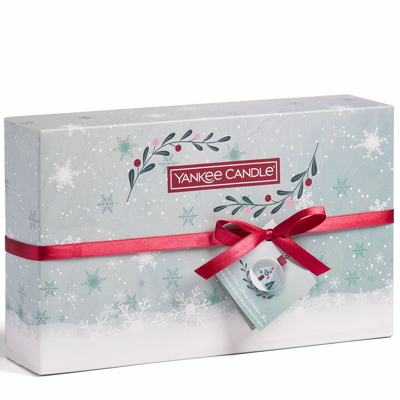 12 Glasvotivkerzen à 49g Geschenkset Weihnachten Snow Globe Wonderland