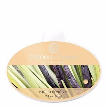 ccsnaps-34515594ff78c9821 Colonial Candle Vanilla & Vetiver Simmer Snaps 70g