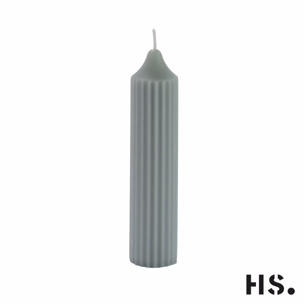 ItWlJ4aY Dinner Candle Stripe blaugrau