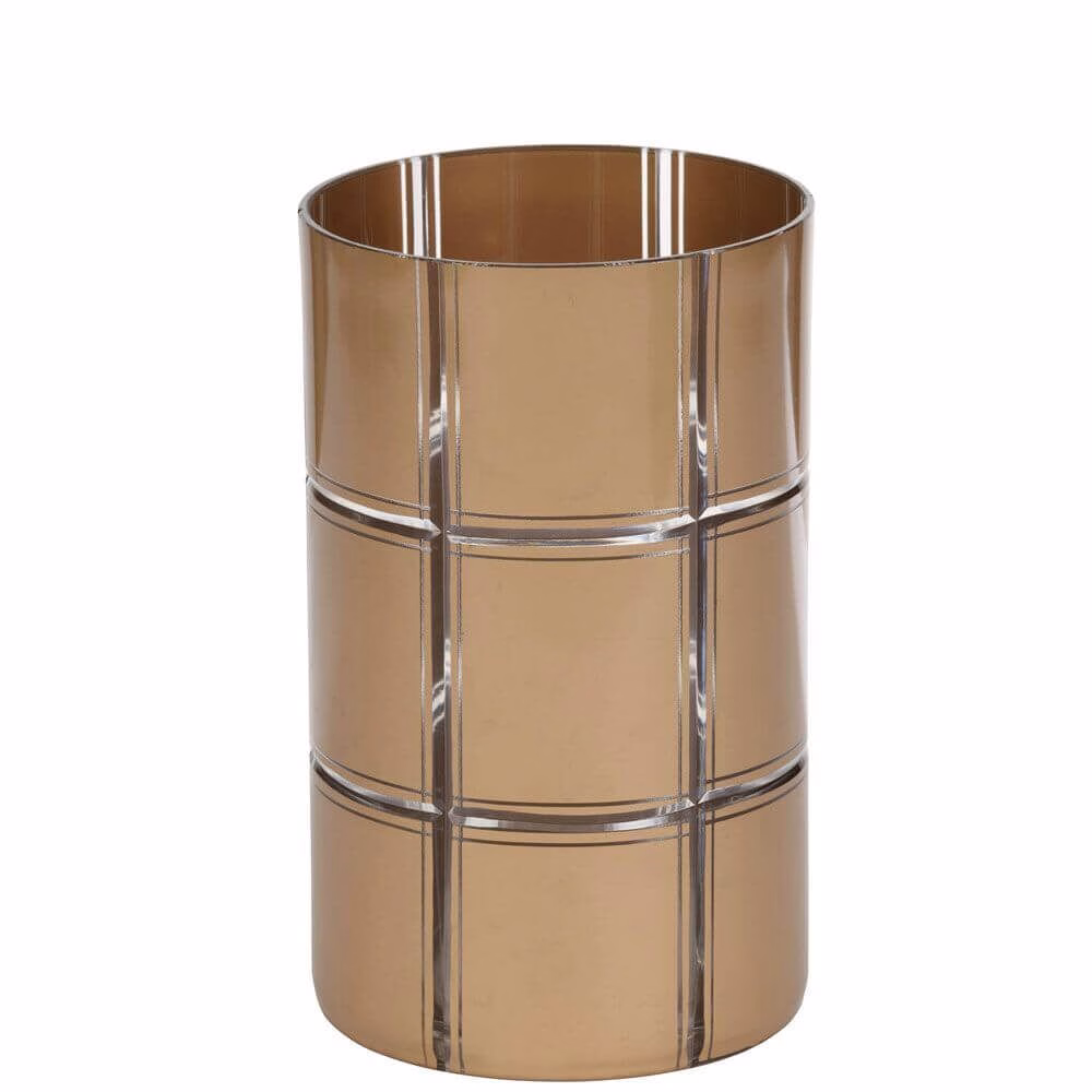 Golden Etched Glass Jar Holder