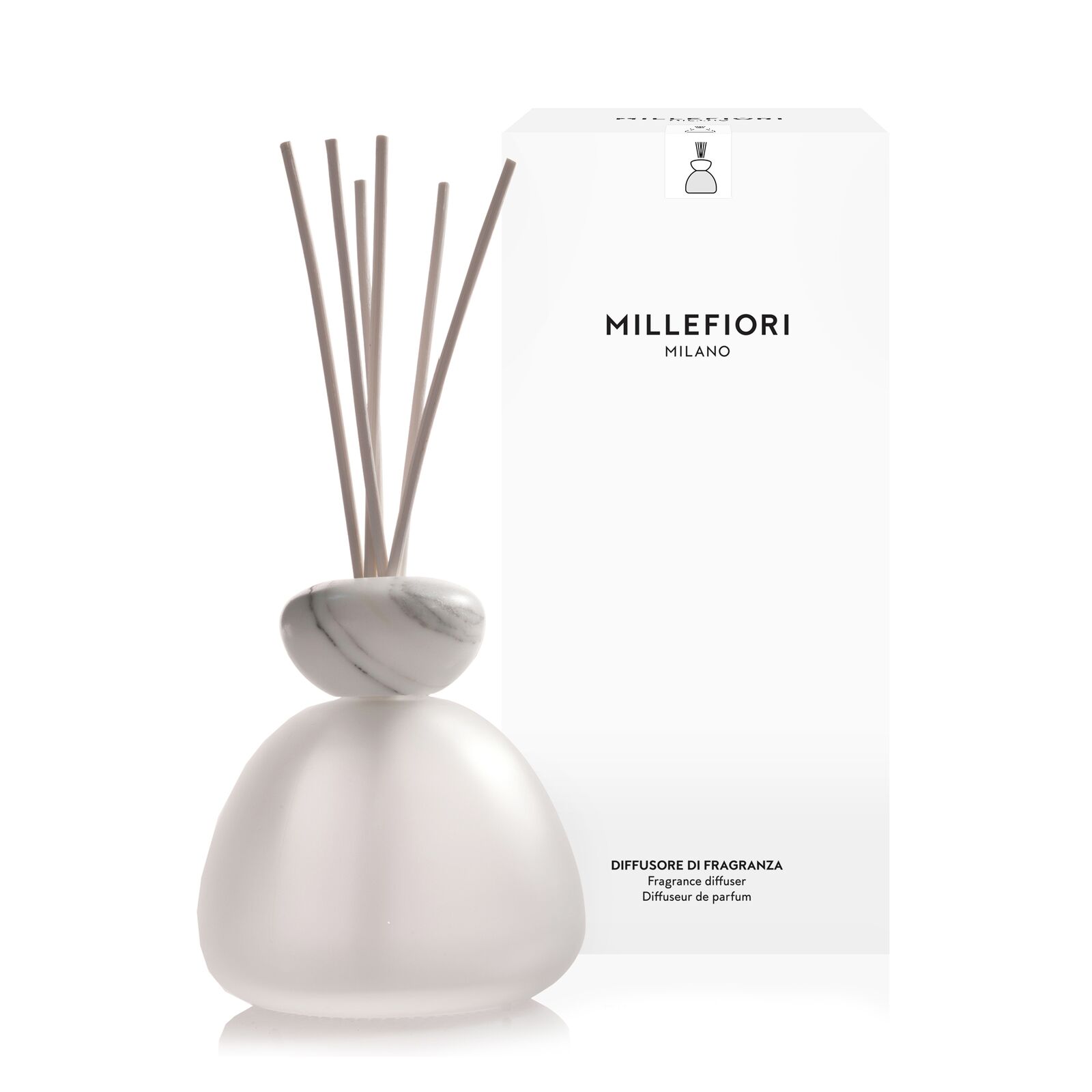 Marmorglas Reed Diffuser satiniert weiß Krug, Töpferei, Flasche, Vase, Rauchrohr