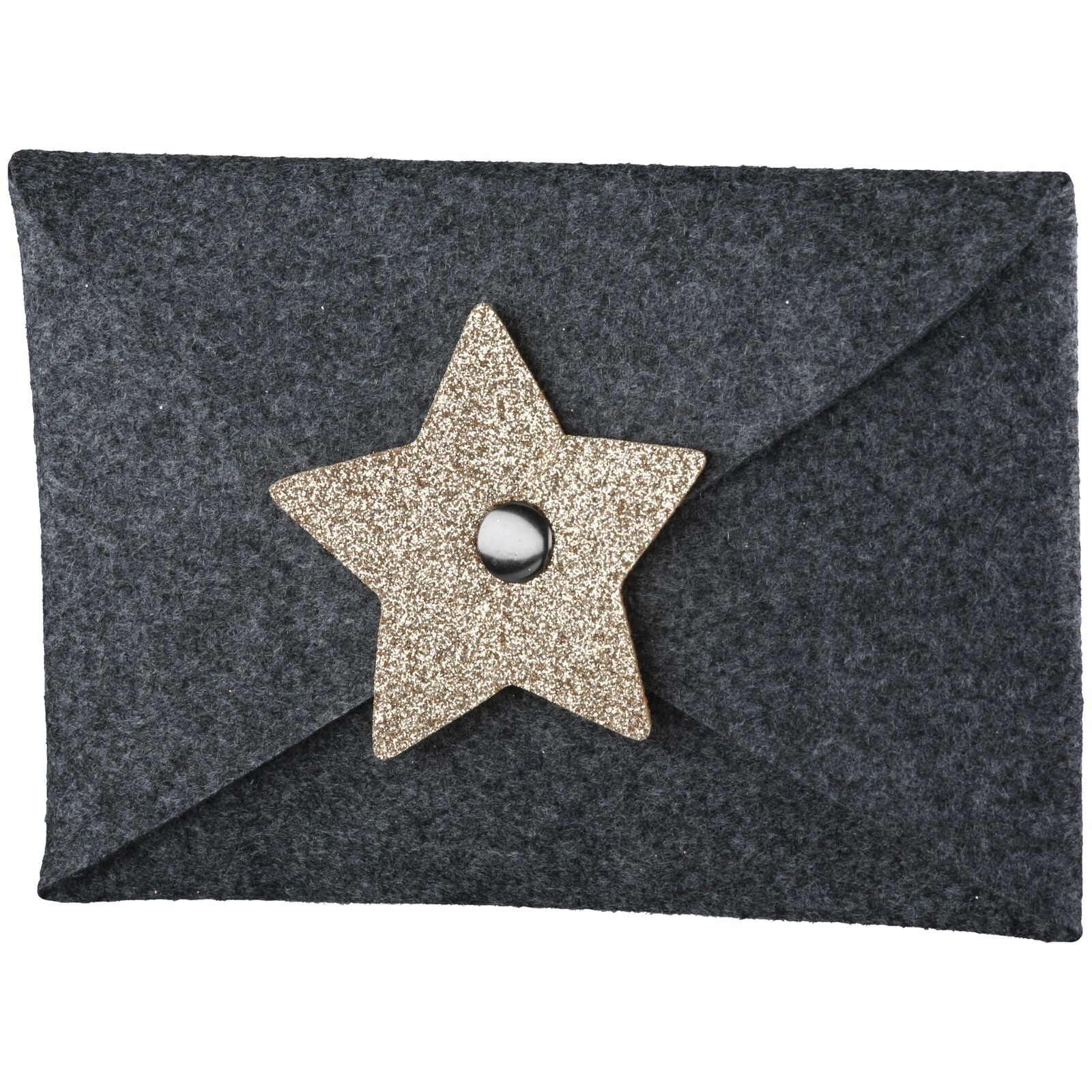 Geschenkkuvert Sternregen Filz dunkelgrau Zubehor