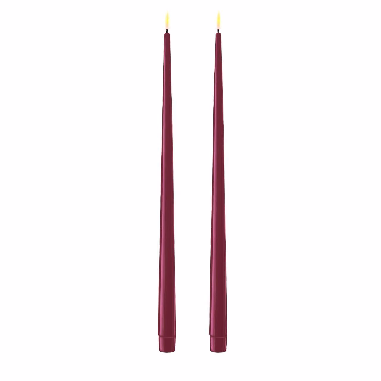 Stabkerze mit Lack LED 38 cm Magenta 2 Stück