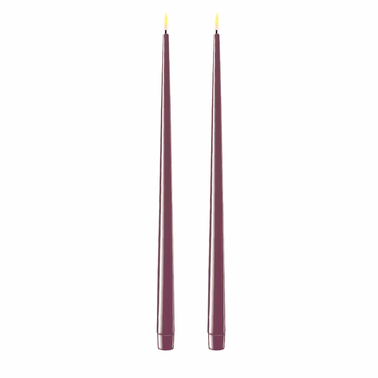RF-K-0048 Stabkerze mit Lack LED 38 cm Violett 2 Stück