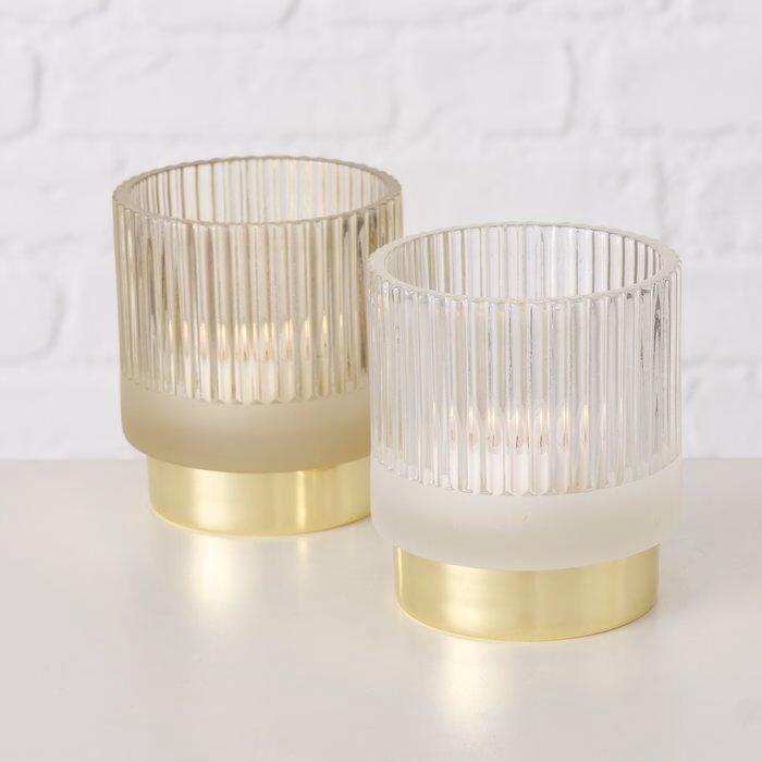 Windlicht Gloria 9cm beige