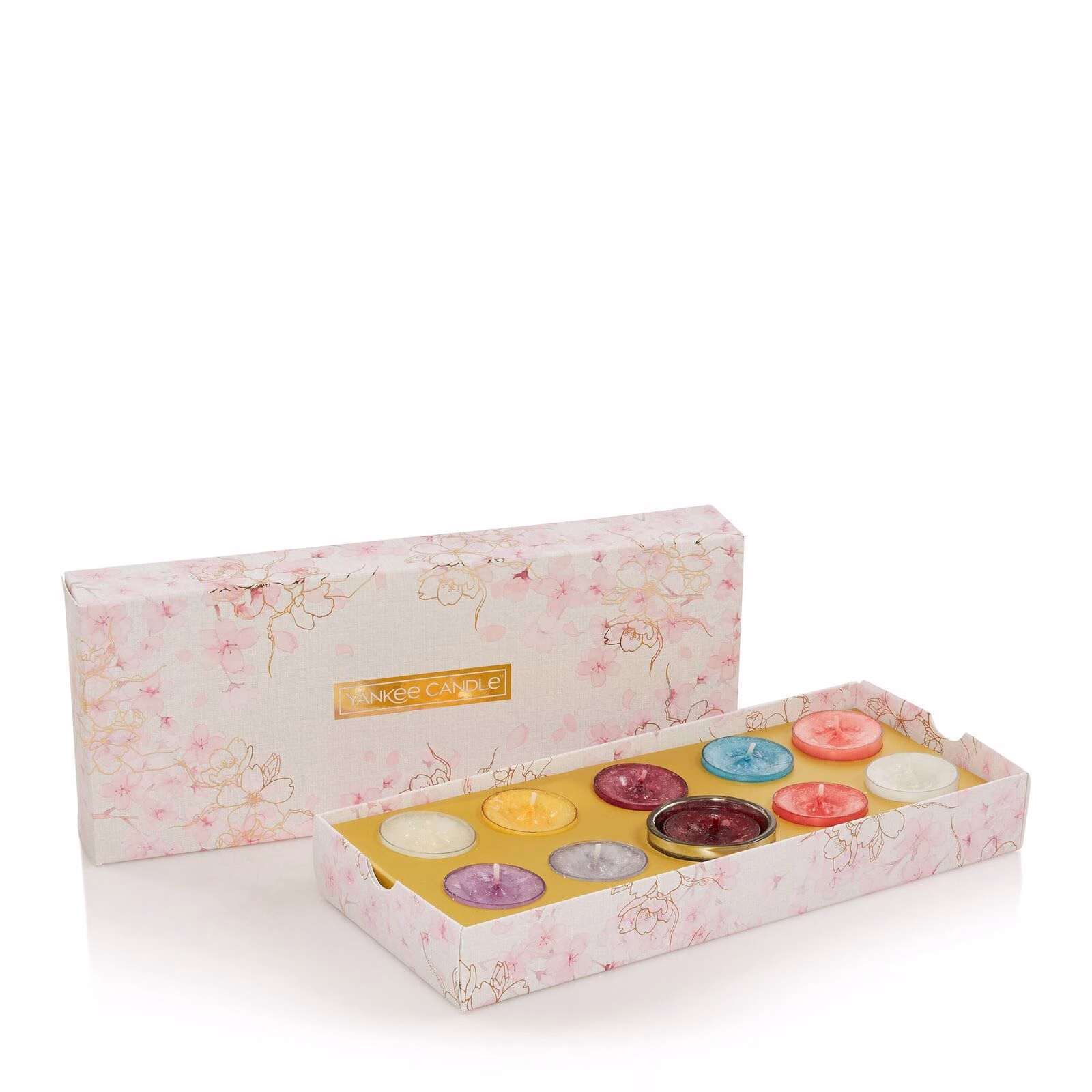 10 Teelichter mit Halter Geschenkset Sakura Blossom Festival