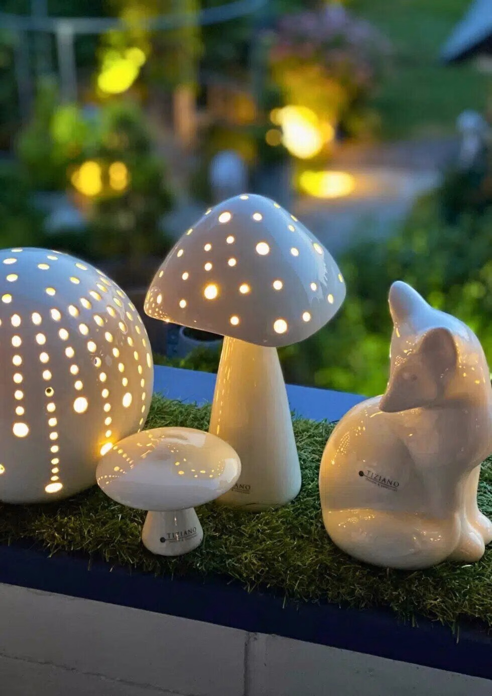 LED Pilz Niara 20cm cremeweiß