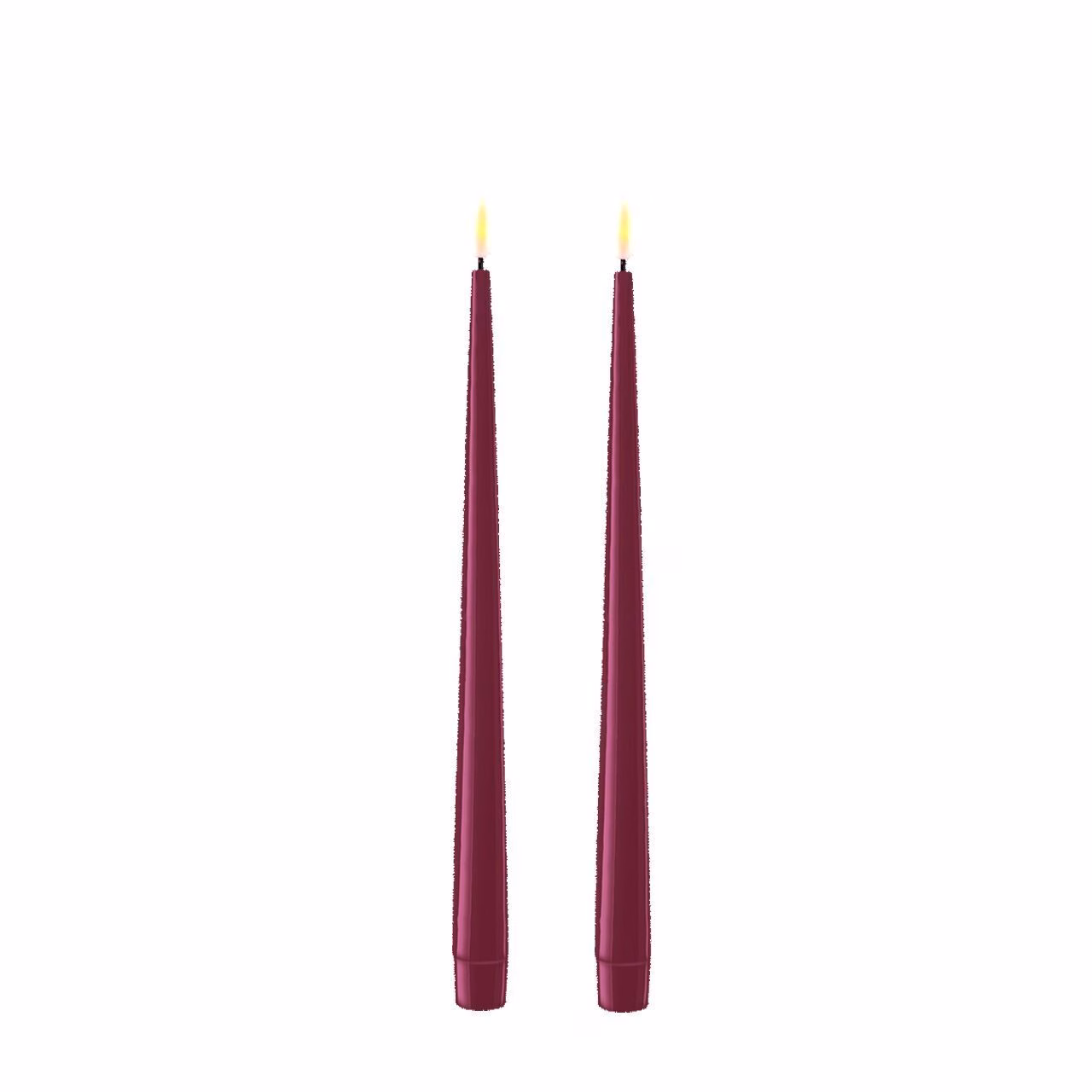 Stabkerze mit Lack LED 28 cm Magenta 2 Stück