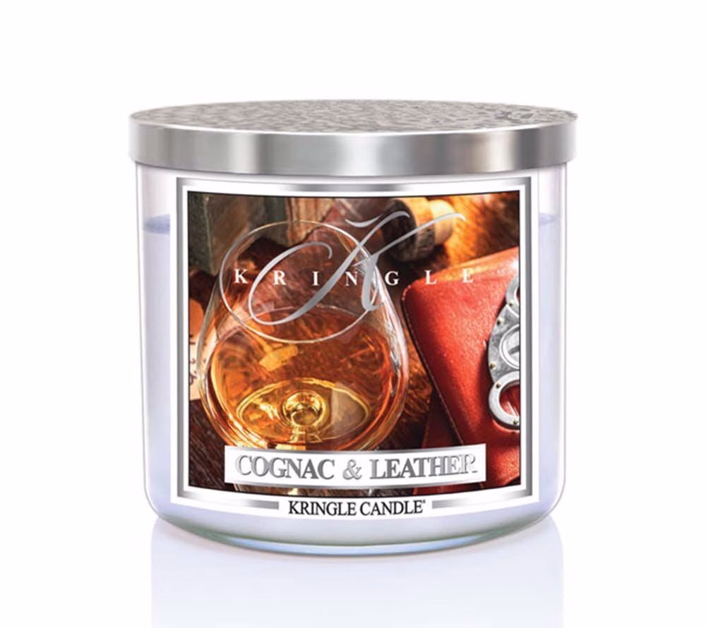 Cognac & Leather 396g Tumbler 3-Docht