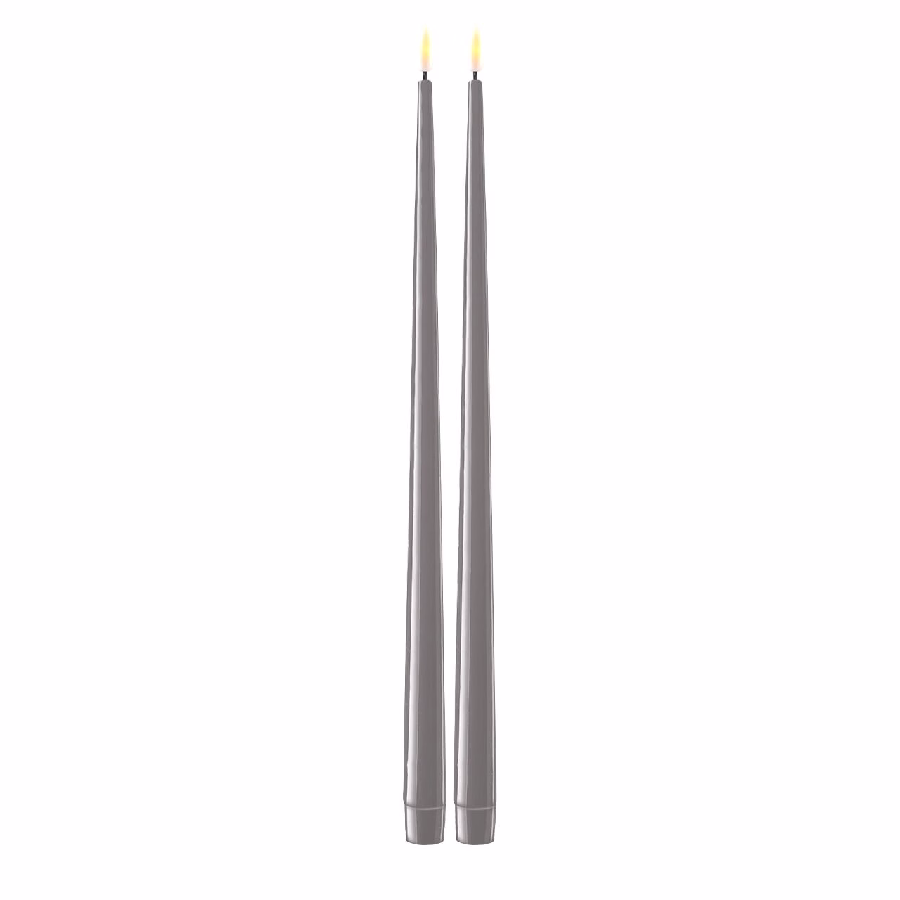 RF-K-0006 Stabkerze mit Lack LED 38 cm grau 2 Stück