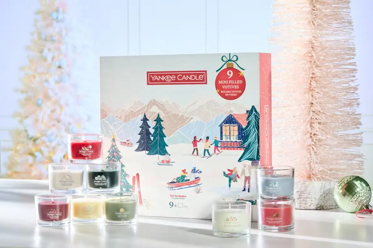 9 Glasvotivkerzen à 37g Geschenkset Christmas Classics