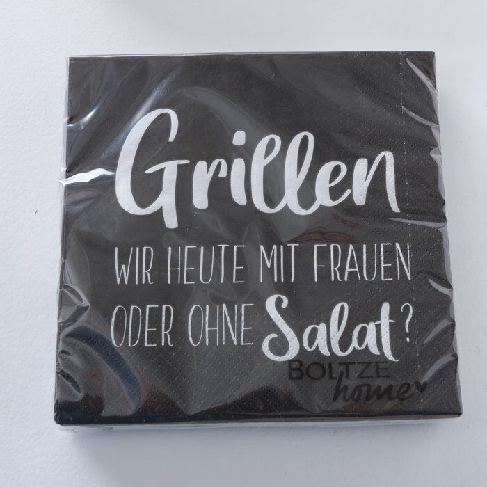 Serviette Grillen schwarz 20 Stück
