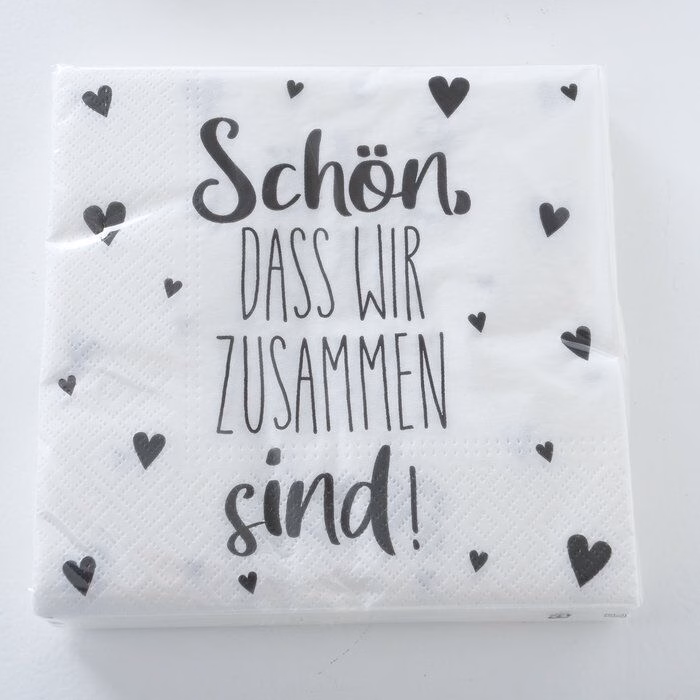 Serviette Schön weiß 20 Stück Design 1