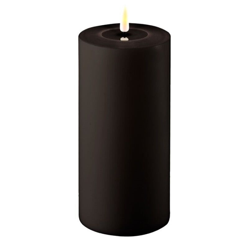 Outdoor Stumpenkerze LED Schwarz 10 x 20cm