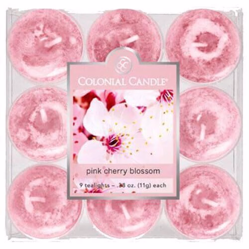 Colonial Candle Pink Cherry Blossom 9 Teelichte