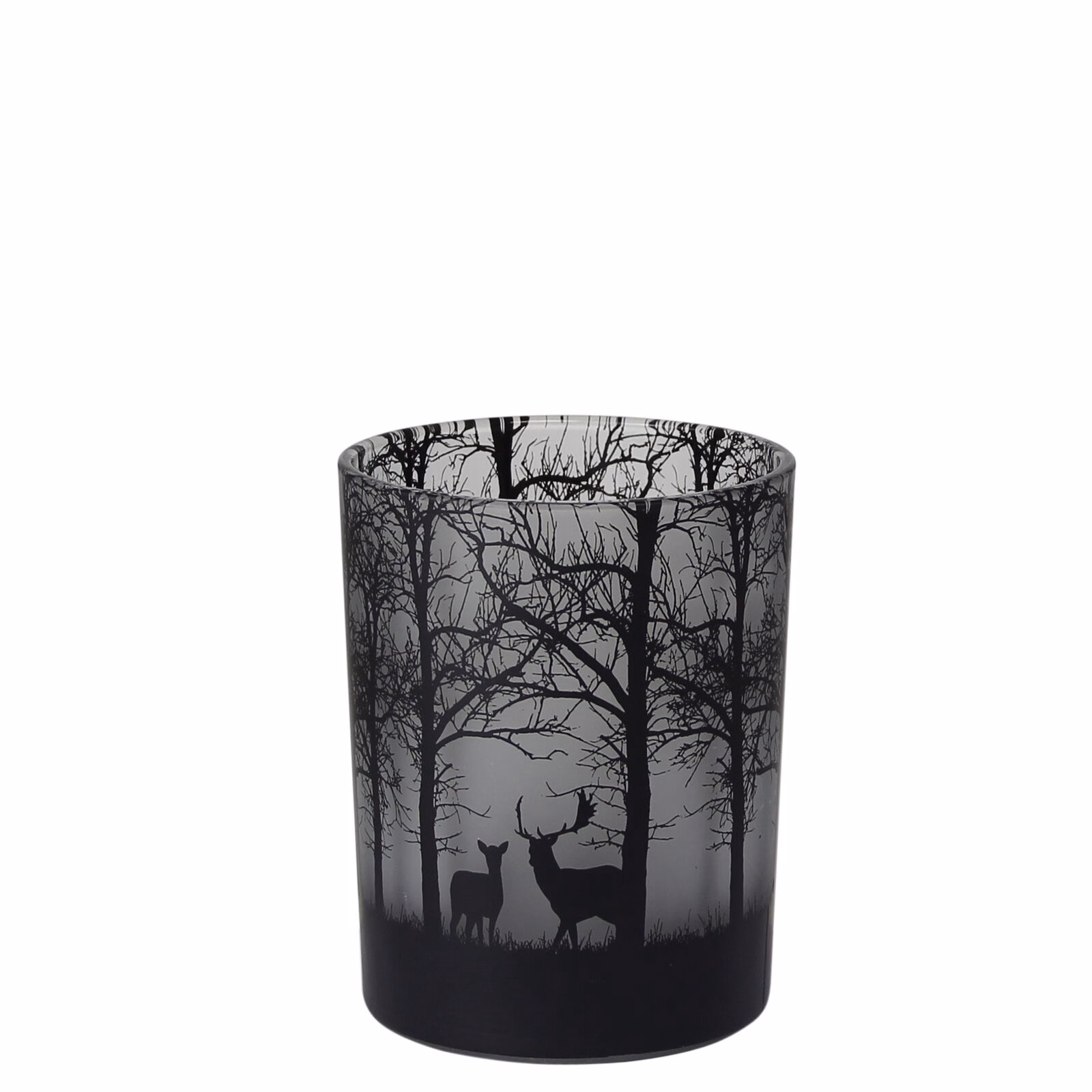 Windlicht Thoros Wald schwarz 12cm