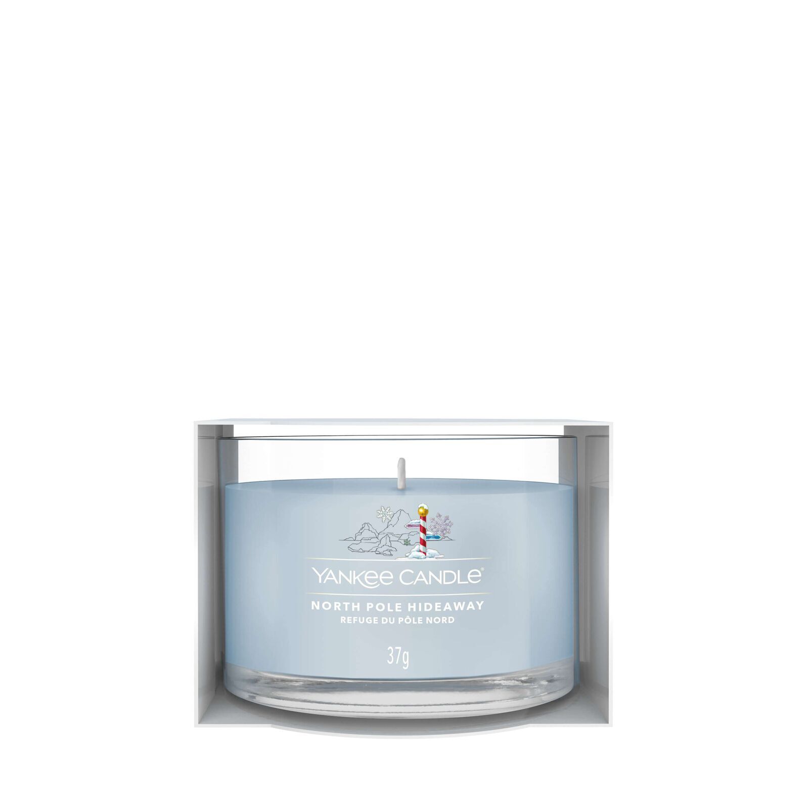 North Pole Hideaway 37g Glasvotivkerze Glas