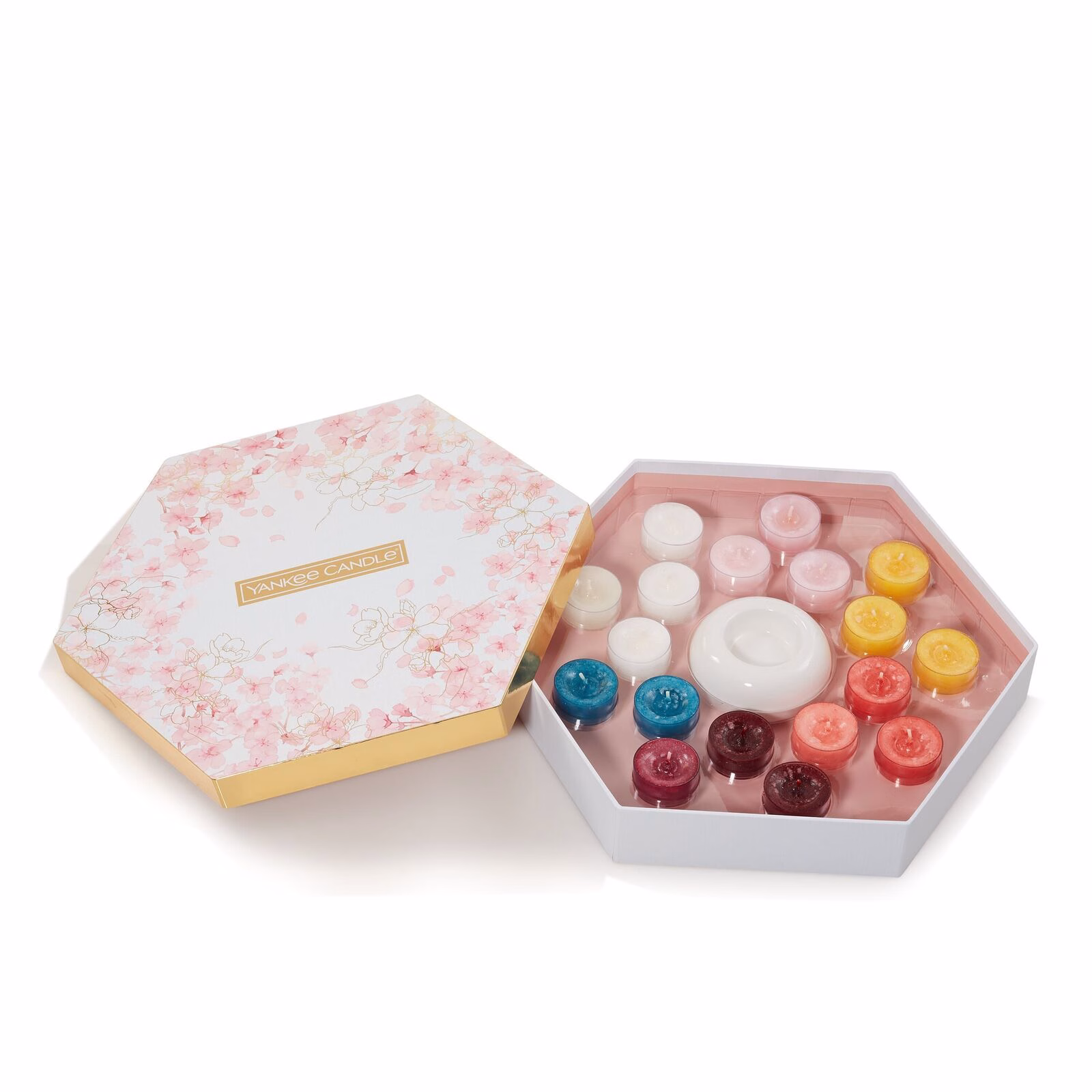 18 Teelichter mit Halter Geschenkset Sakura Blossom Festival