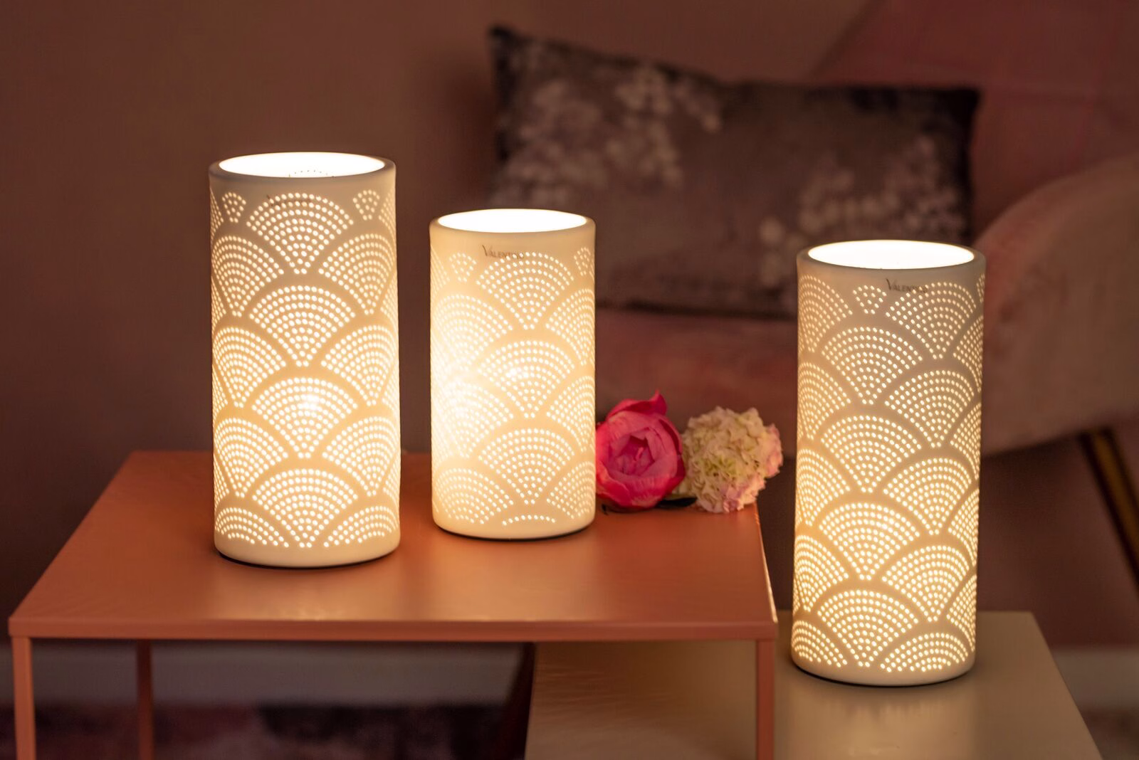 Lampe-Cascara-Porzellan-matt Lampe Cascara 28cm