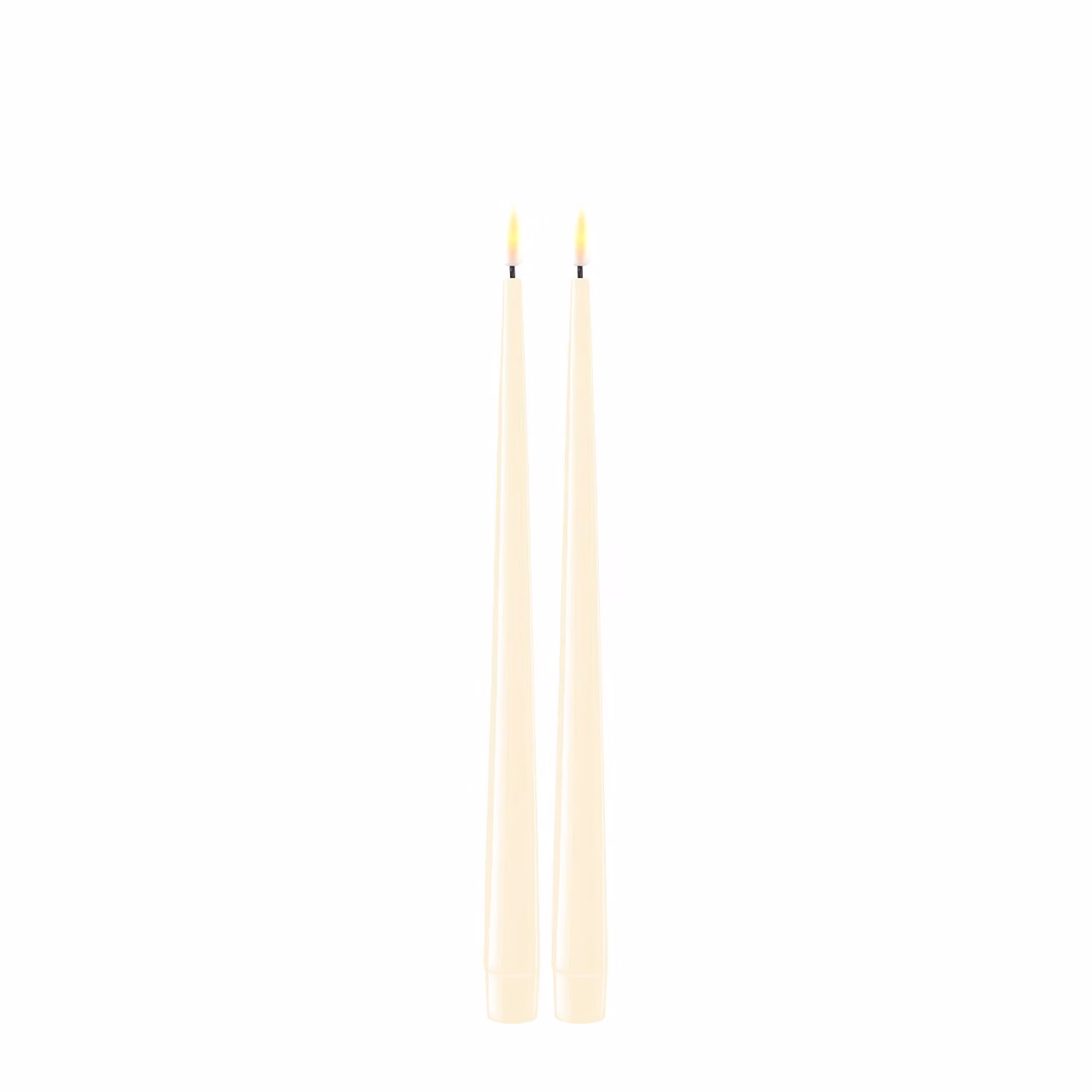 RF-K-0017 Stabkerze mit Lack LED 28 cm creme 2 Stück
