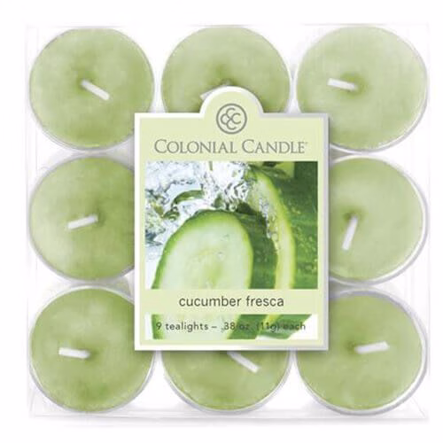 cc0109-21775594ffd55ea6b Colonial Candle Cucumber Fresca 9 Teelichte