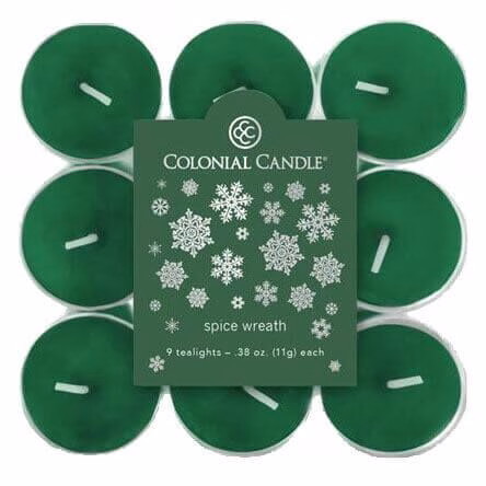 CC0109-5052 Colonial Candle Spice Wreath Teelichte 9St