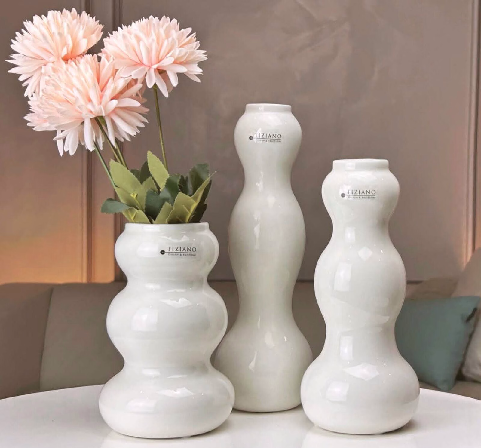 Vase Ronda 26,5cm cremeweiß