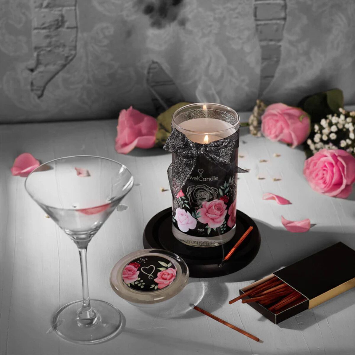 Rose Noir (Ohrringe) 400g Alkohol, Getränk, Cocktail, Tabelle, Tischplatte