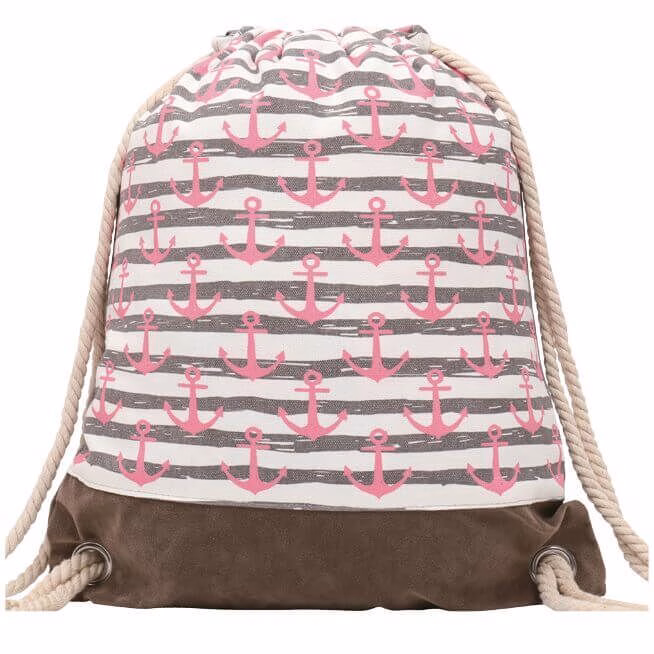 Turnbeutel kleine Anker pink 012