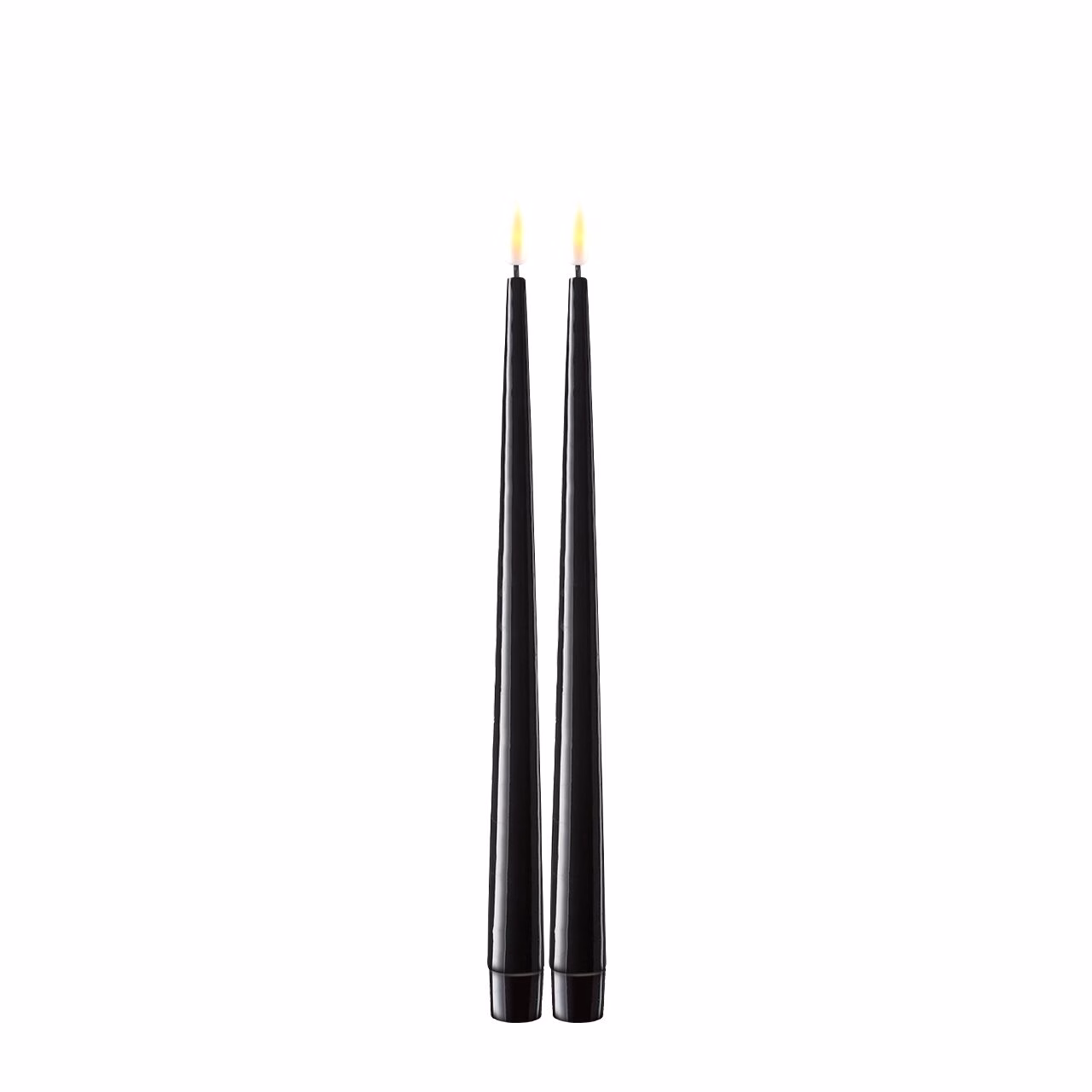 RF-K-0003 Stabkerze mit Lack LED 28 cm schwarz 2 Stück