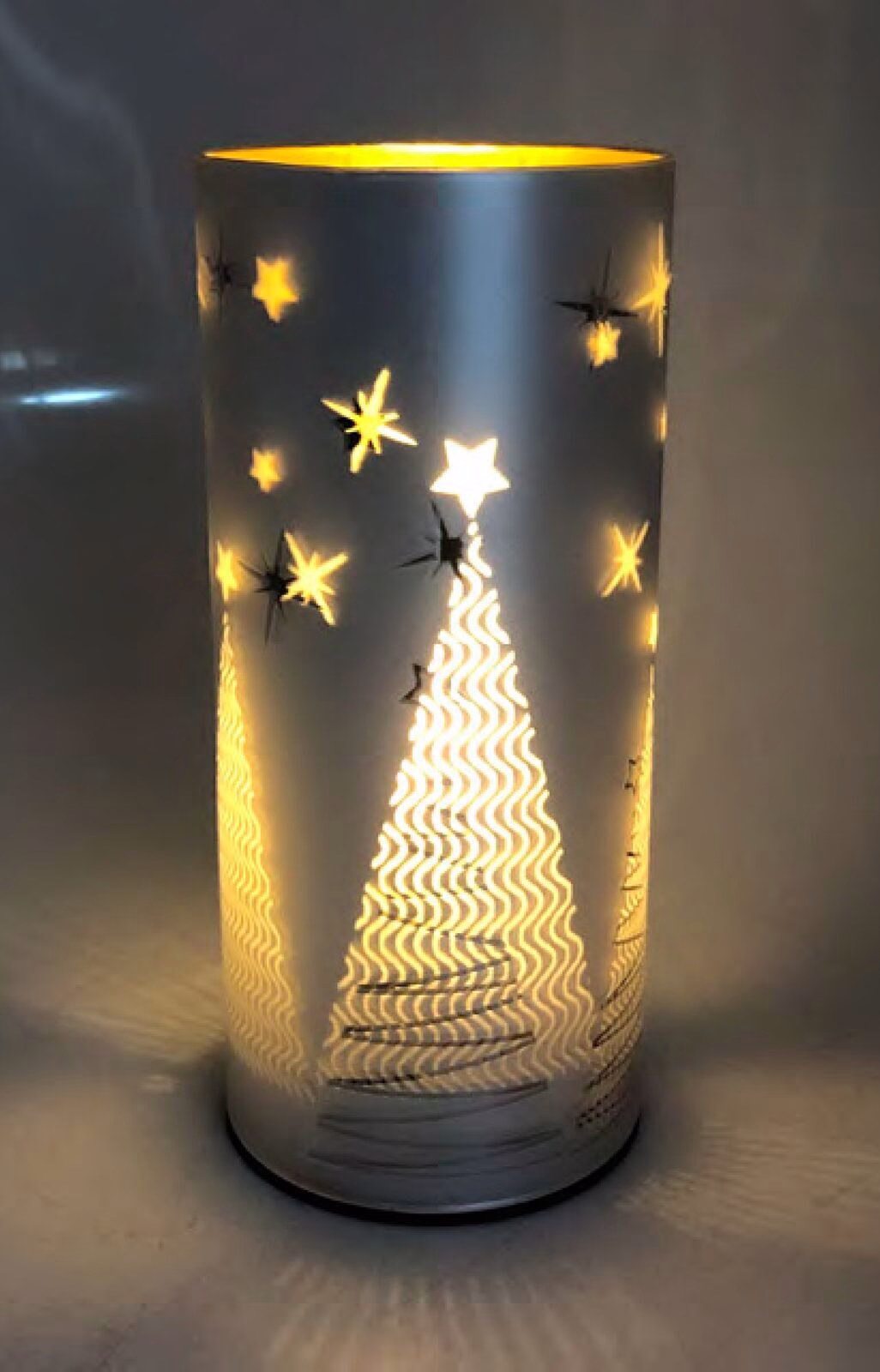 Glaslicht Estelle LED 20cm silber/gold
