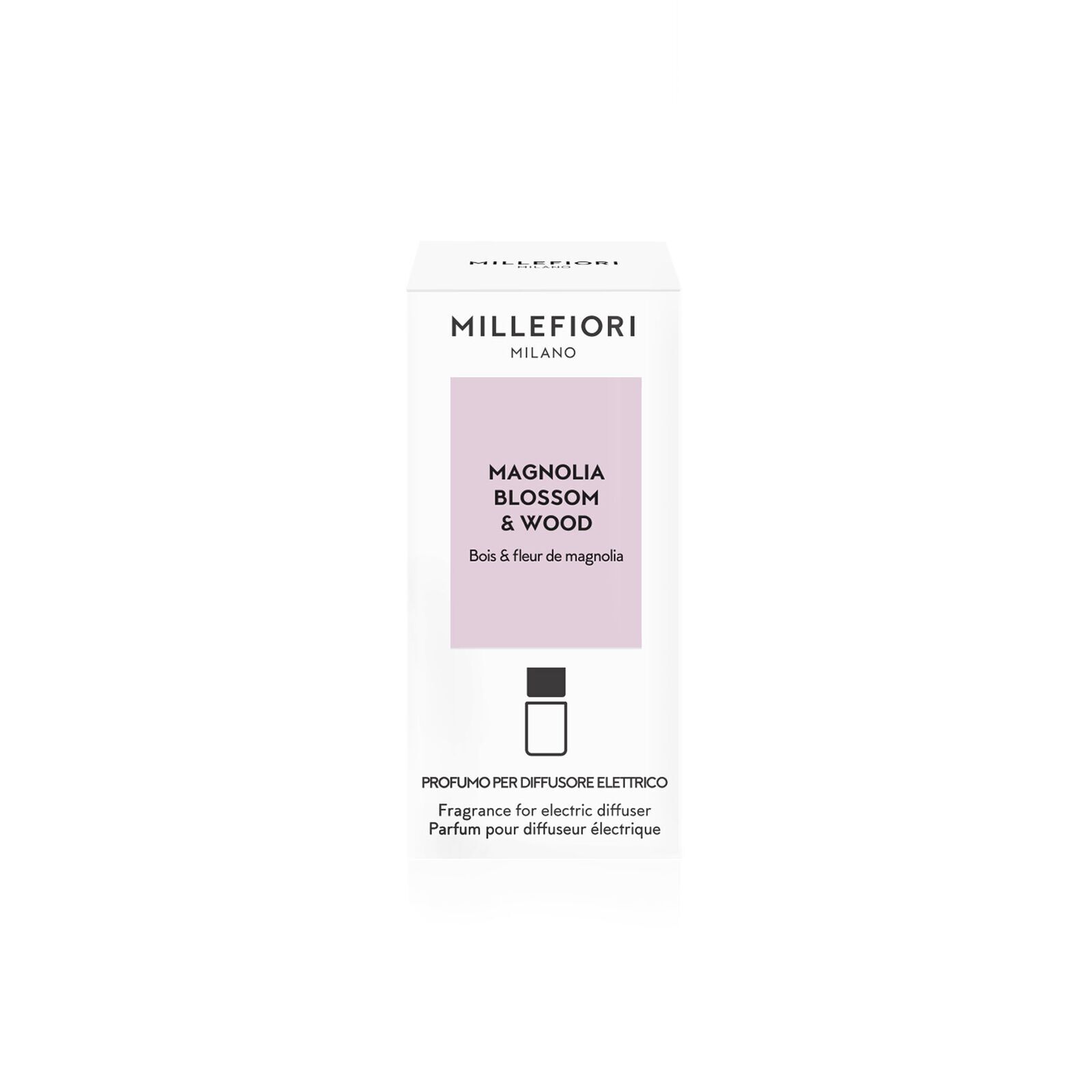 Magnolia Blossom & Wood - Nachfüller für Millefiori Steckdosen Diffuser Seite, Text