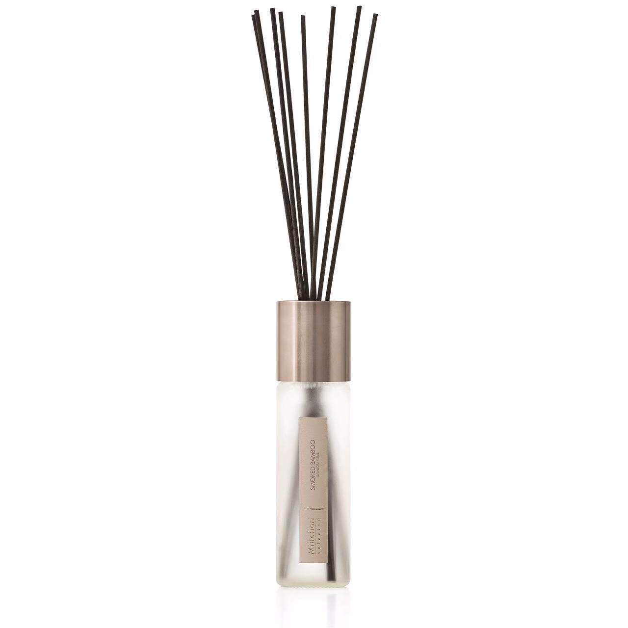 22PDSO_Millefiori-Selected_Reed-Diffuser-100ml_Product-and-Pack_Smoked-Bamboo-Out-of-packE Smoked Bamboo - Selected Reed Diffuser 100ml