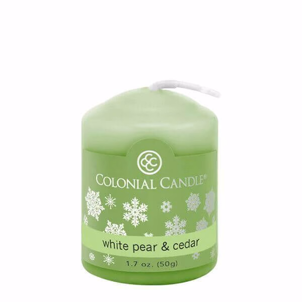 cc015-44955594ff874de5b Colonial Candle White Pear and Cedar Votivkerze 50g
