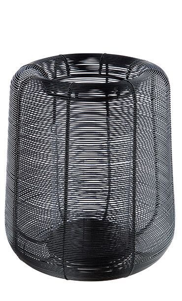 Lucerno25cm Windlicht Lucerno Metall schwarz 25cm
