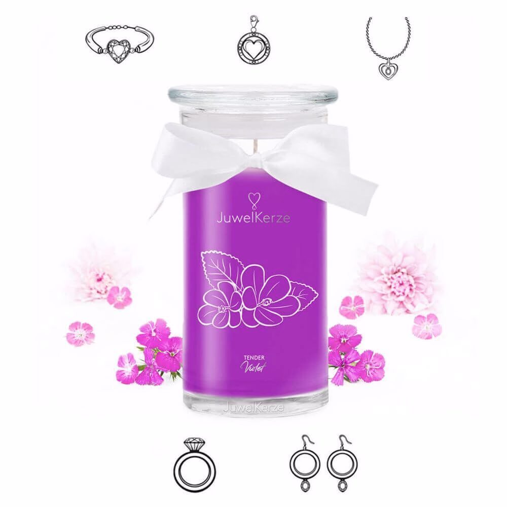 Juwelkerze-Tender-Violet-Classic-Edition-verschiedene-Schmuckstuecke-22378a Tender Violet (Halskette) Swarovski Edition 400g