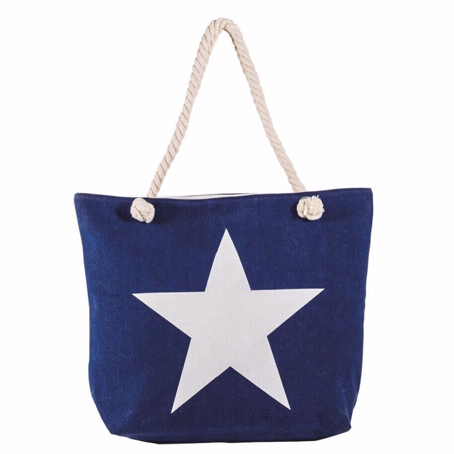 Shopping-Tasche-01 Shopping-Tasche Navy mit Stern 001