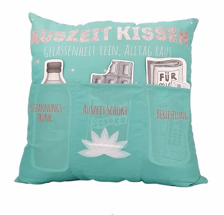 Sofahelden Auszeit Kissen mit 3 Einstecktaschen
