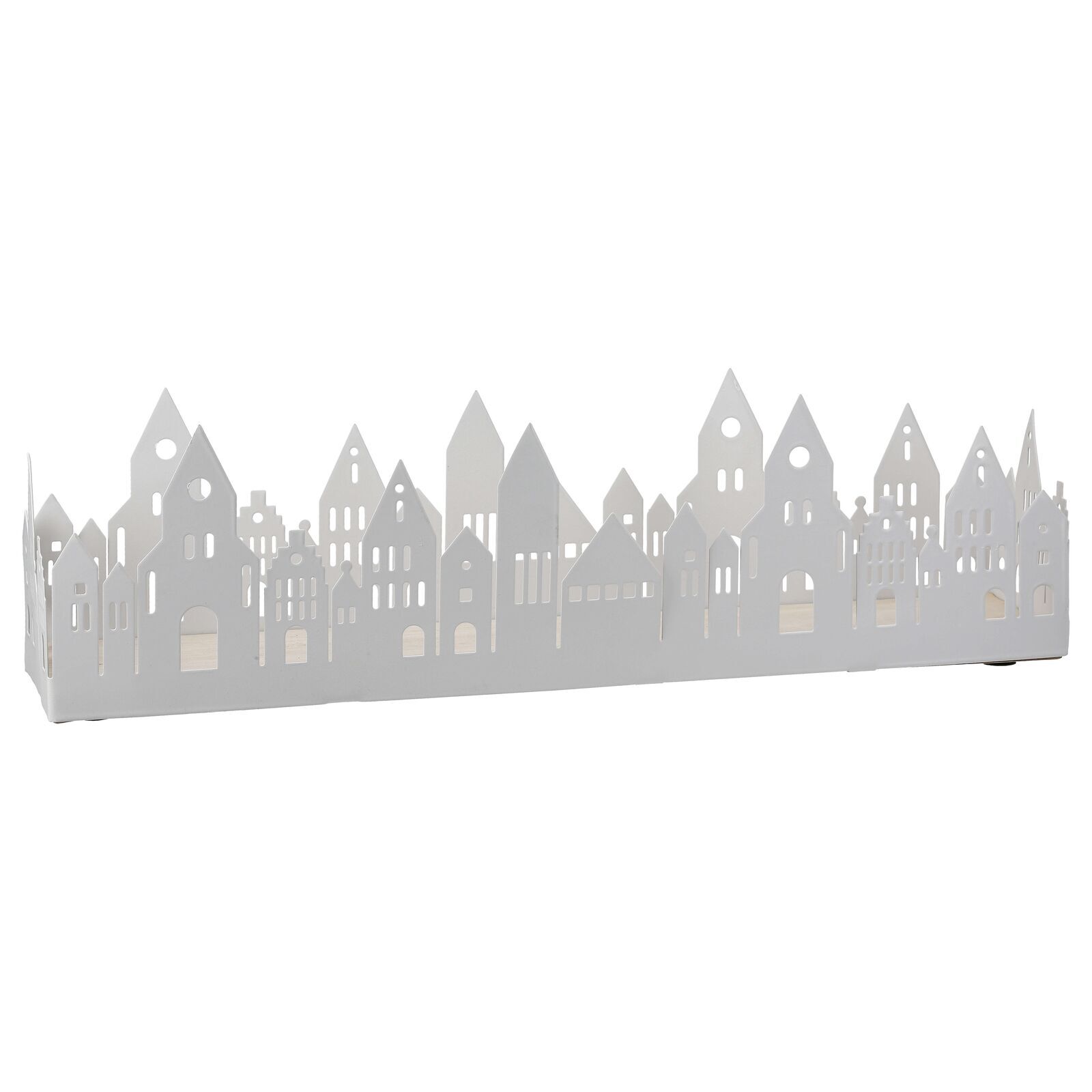 Deko Tablett Stadtlichter 36cm weiß Deko Tablett Stadtlichter 36cm weiß