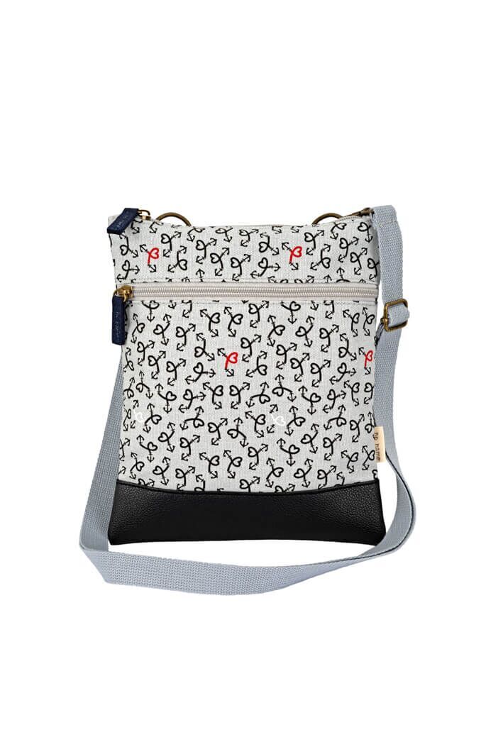 Crossbag Anchor Love hellgrau 810 Zubehor, Tasche, Handtasche, Geldbörse, Leinwand
