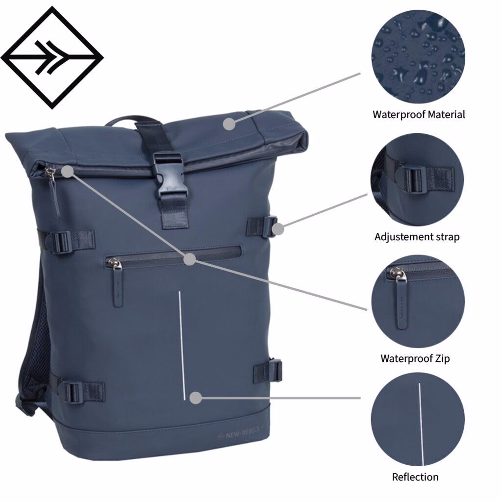 William - Riverside Rolltop Rucksack schwarz
