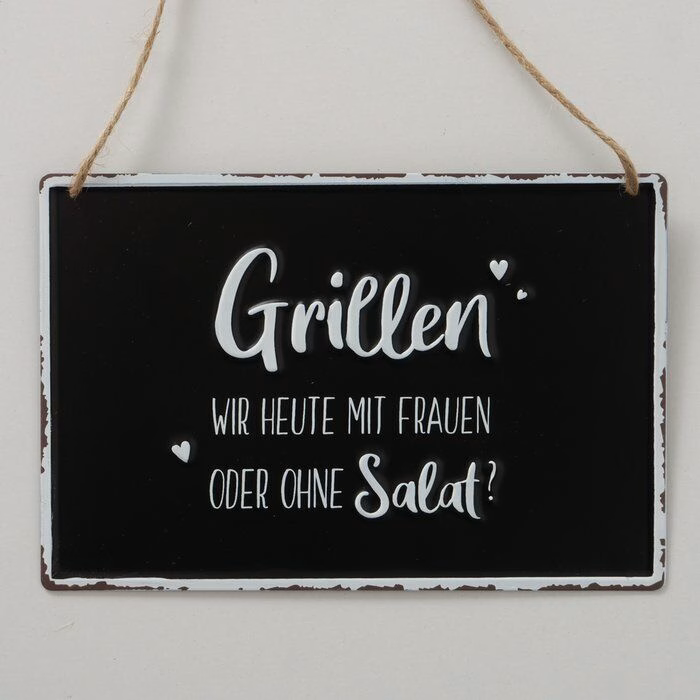 Schild Grillen schwarz