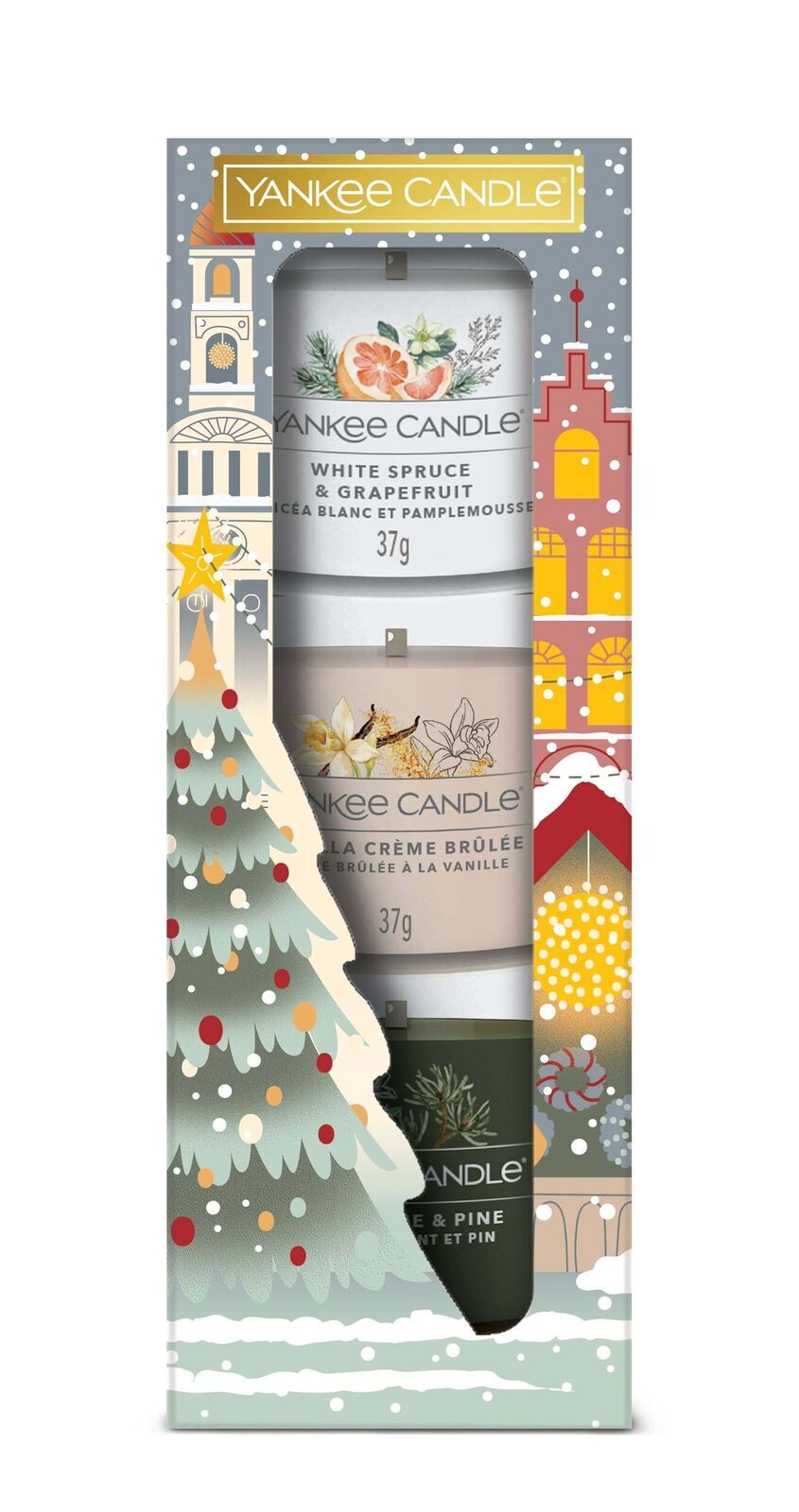 3 Glasvotivkerzen à 37g Geschenkset Original 2024 Werbung, Plakat