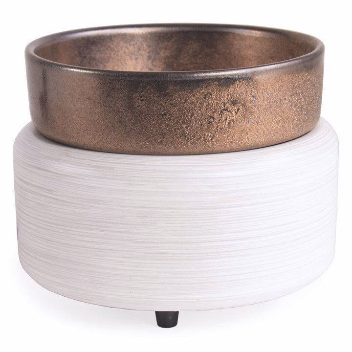 wwbronze1 White Washed Bronze 2-in-1 Classic elektrische Duftlampe aus Keramik
