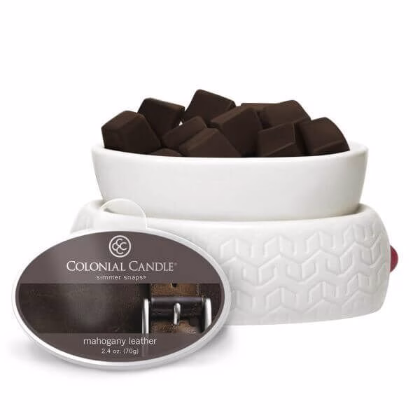 Colonial Candle Mahogany Leather Simmer Snaps 70g