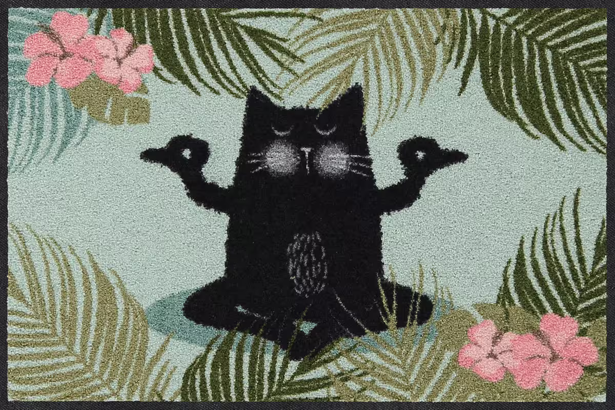 Wohnmatte Yoga Katze