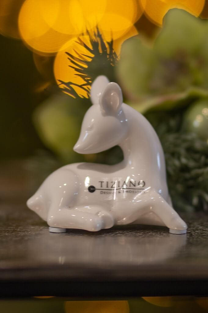 Rehkitz Fendi liegend Kopf zur Seite 9cm Figur
