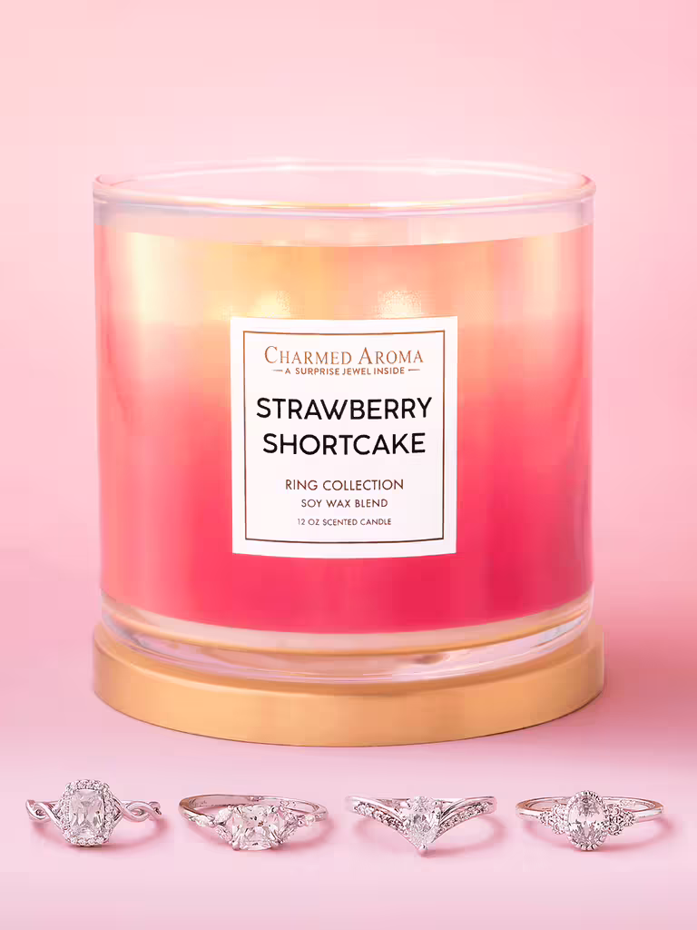 Charmed-Aroma-Strawberry-Shortcake-Rhodium Strawberry Shortcake Kerze (Ring)